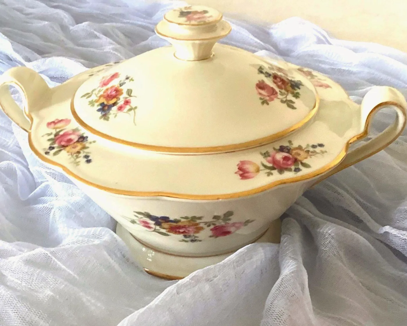 Antique Serving Bowl with Lid