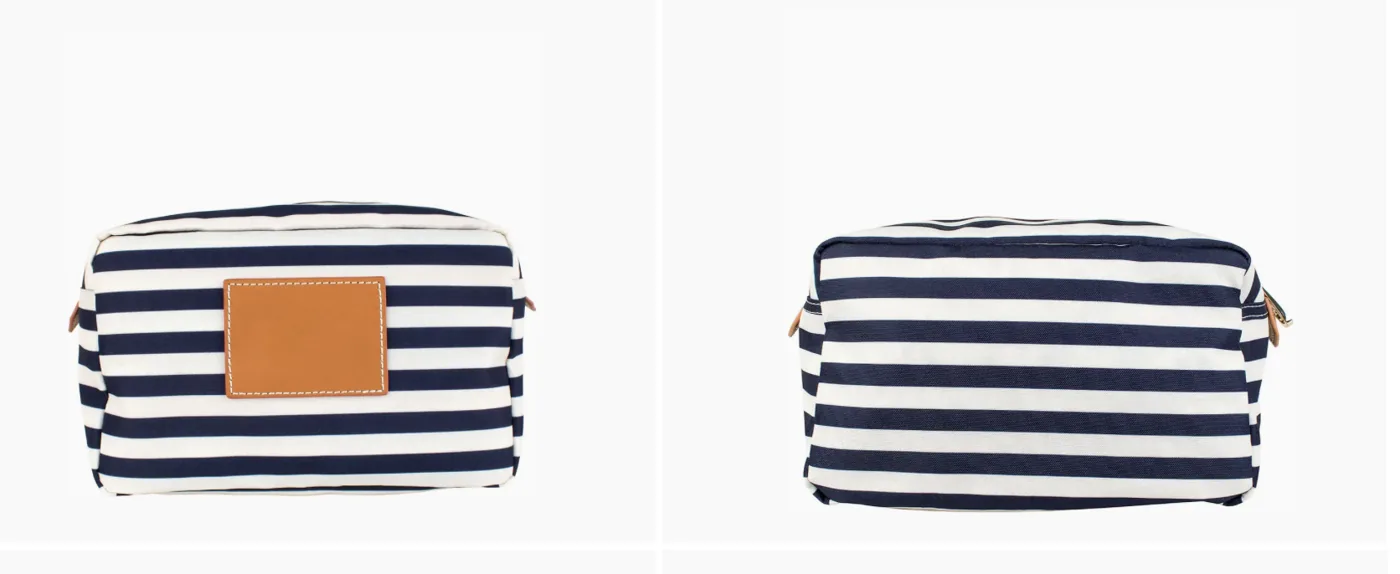 Navy Striped Mahjong Tile Bag