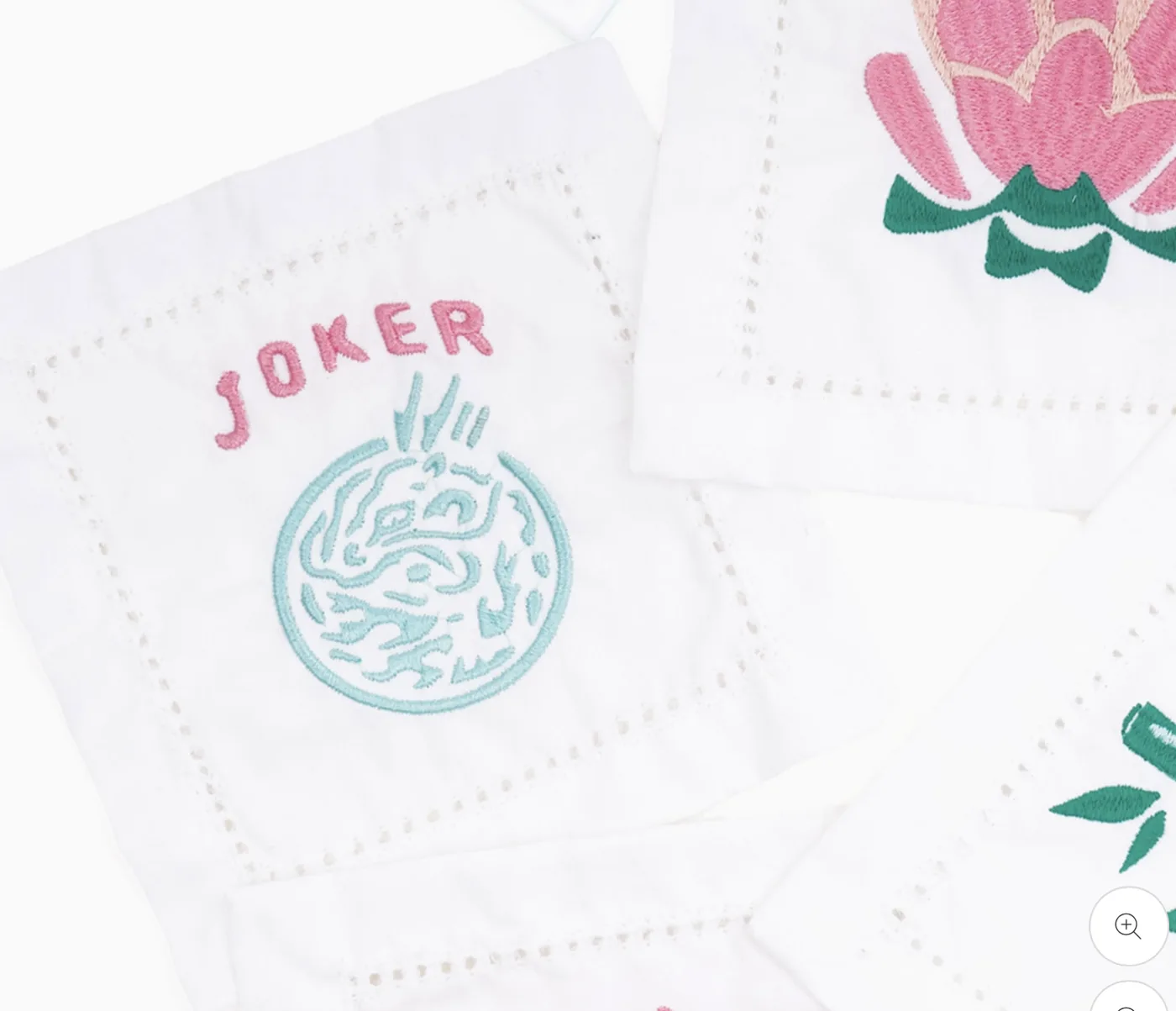 Pink Lotus Linen Mahjong Napkins