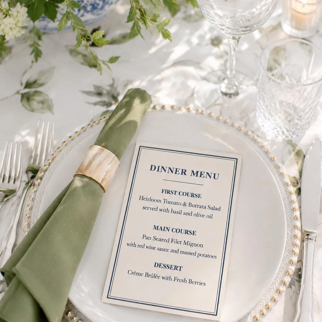 Rehearsal Dinner Menu