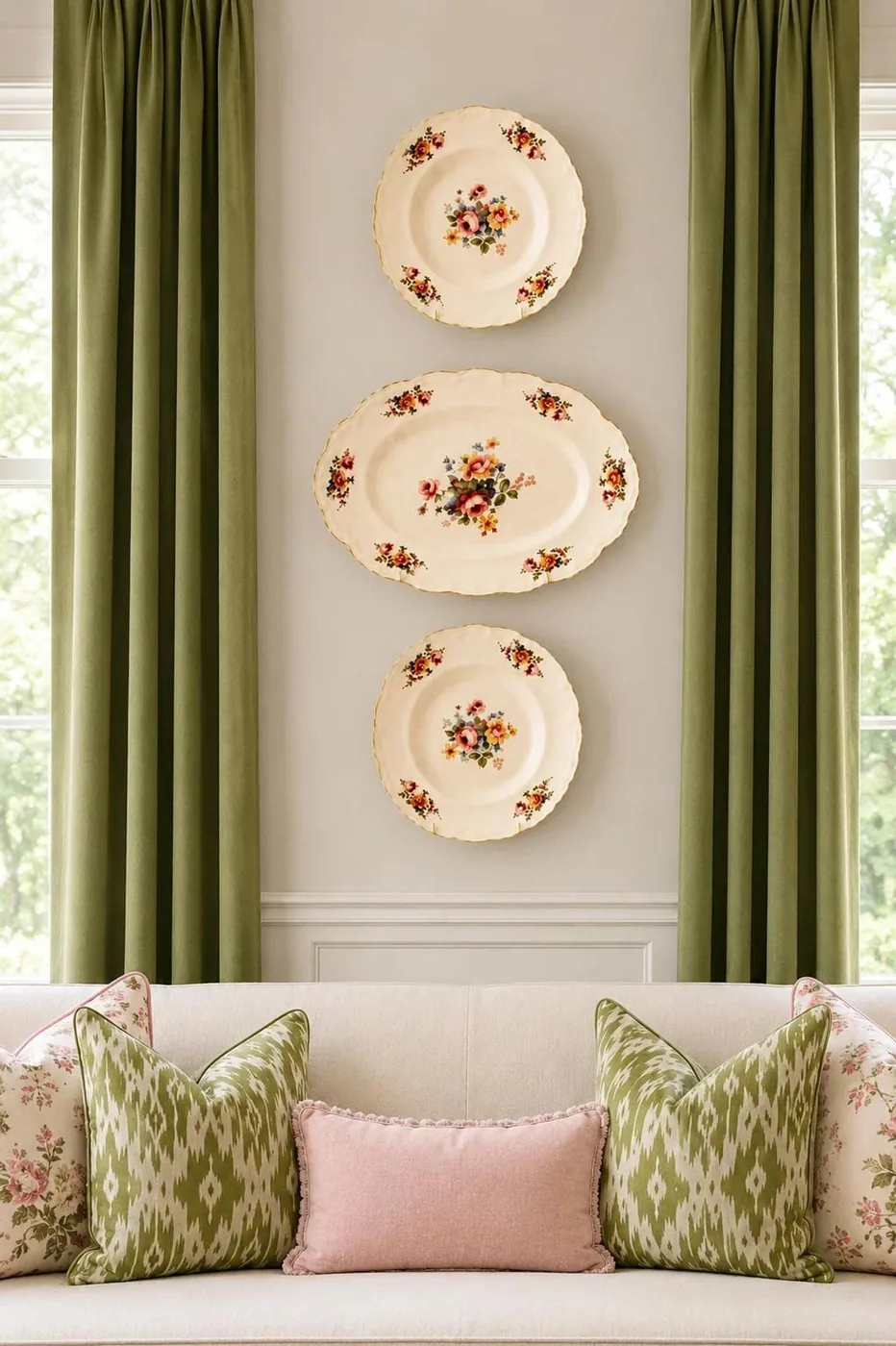 Royal Bayreuth Floral Plate Wall Set of 3